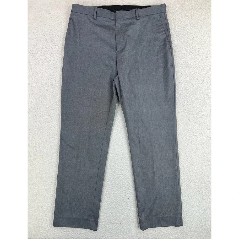 Banana Republic Mens 36x32 Gray Slim Fit Stretch Chino Pants 676183-01